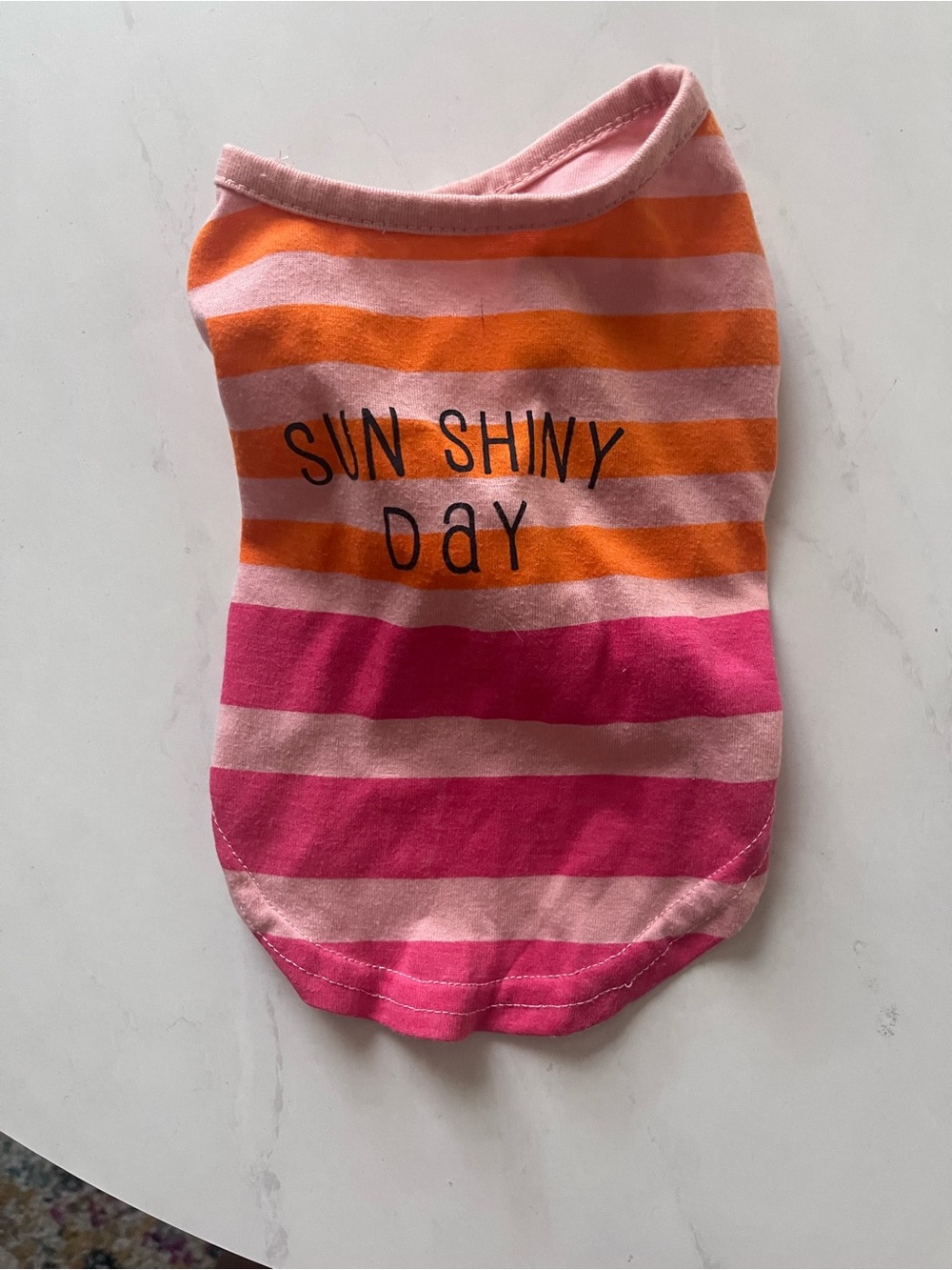 Petco Sun Shiny Day dog puppy small Striped Tee Pink, Orange, Red - Picture 3 of 3